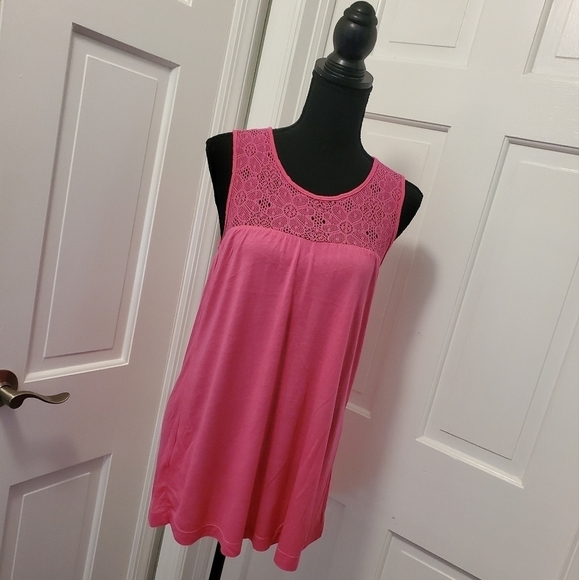 NWT BCBGeneration Strawberry Pink Knit Top Size Small, Retail $68, Lace Colorful - Picture 1 of 8